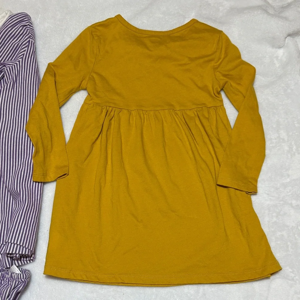 EUC long sleeve Ralph Lauren purple Stripe & Yellow Dress Set 24mo